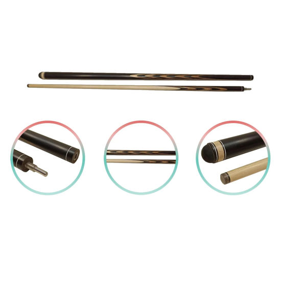 Кий для русского бильярда «3х4 Черный граб-зебрано»