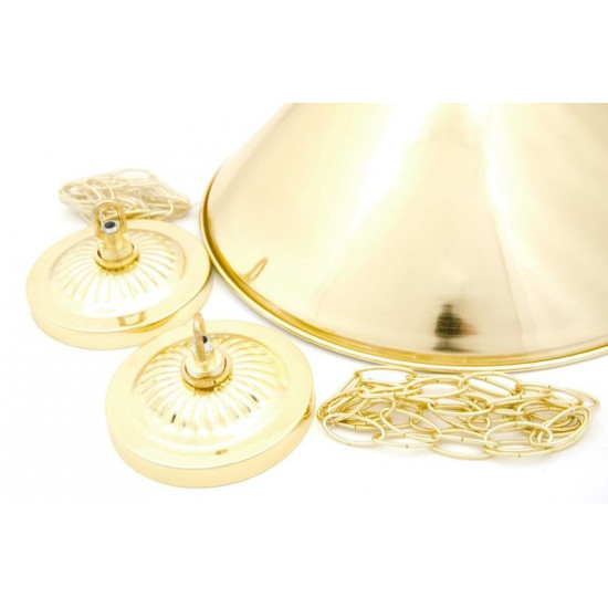 Лампа на два плафона «Elegance» (золотистая штанга, золотистый плафон D35см) Лампа на два плафона «Elegance» (золотистая штанга, золотистый плафон D35см)