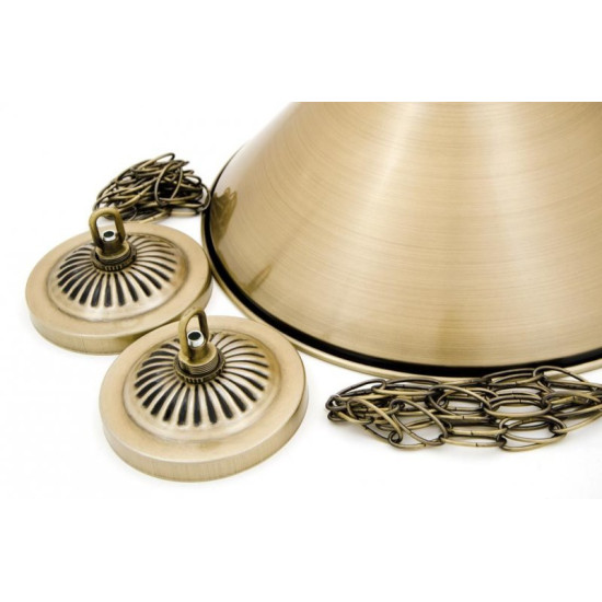 Лампа на три плафона «Elegance» (матово-бронзовая штанга, матово-бронзовый плафон D35см)