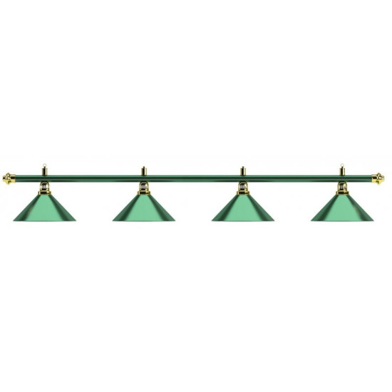 Лампа на четыре плафона «Allgreen» D35 (зелёная штанга, зелёный плафон D35см)